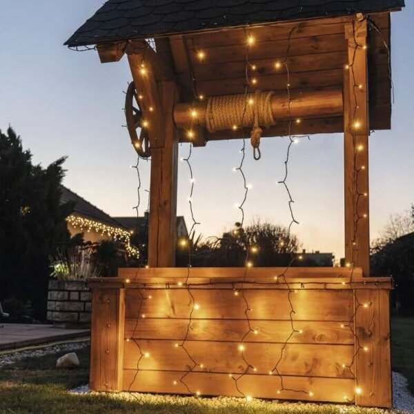 LED Venkovní řetěz 100xLED/1x2m IP44 teplá bílá