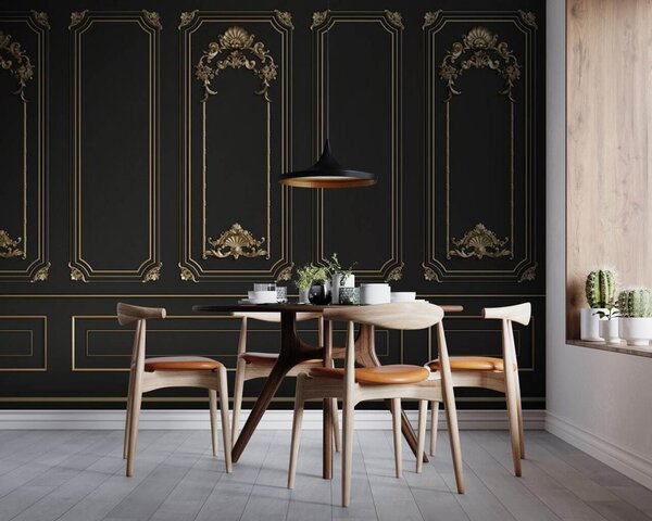 Fototapeta Elegantní černé panely s ozdobnými akcenty, Designové fototapety na zeď, Populární fototapety, u72623 - Tapeko.co.cz