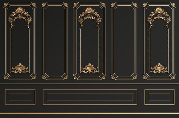 Fototapeta Elegantní černé panely s ozdobnými akcenty, Designové fototapety na zeď, Populární fototapety, u72623 - Tapeko.co.cz