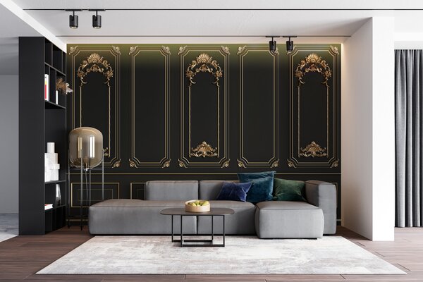 Fototapeta Elegantní černé panely s ozdobnými akcenty, Designové fototapety na zeď, Populární fototapety, u72623 - Tapeko.co.cz