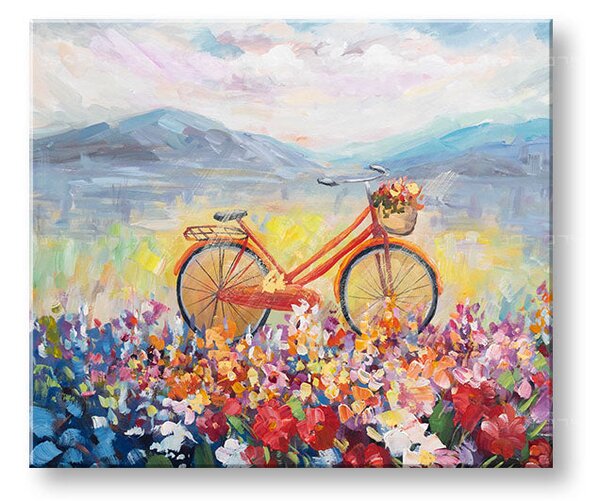 Malovaný obraz na stěnu LÉTO NA ŘECE 1 díl 70x60 cm - 70×60 cm / Klasický 2 cm