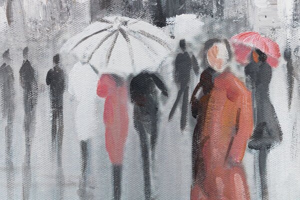 Malovaný obraz na stěnu LIDÉ 1 díl - 120x80 cm - 120×80 cm / Klasický 2 cm