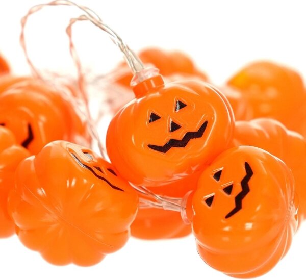 Retlux - LED Dekorační řetěz HALLOWEEN 20xLED/3xAA/teplá bílá 3,3m dýně