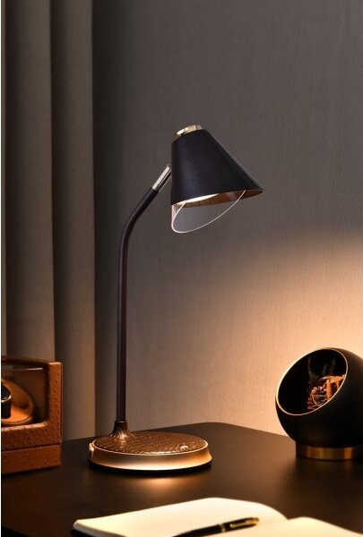 Immax 08971L - LED Stmívatelná stolní lampa FINCH LED/9W/12/230V hnědá/zlatá