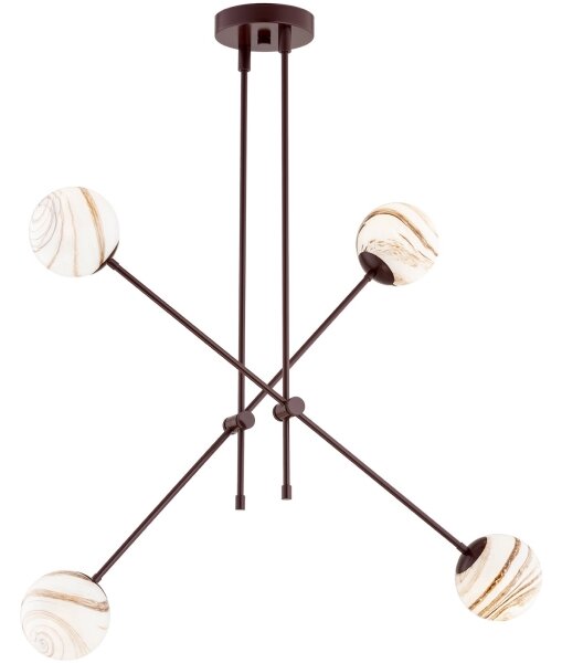 Argon 1842 - Lustr na tyči ABSOS 4xE14/7W/230V alabastr hnědá