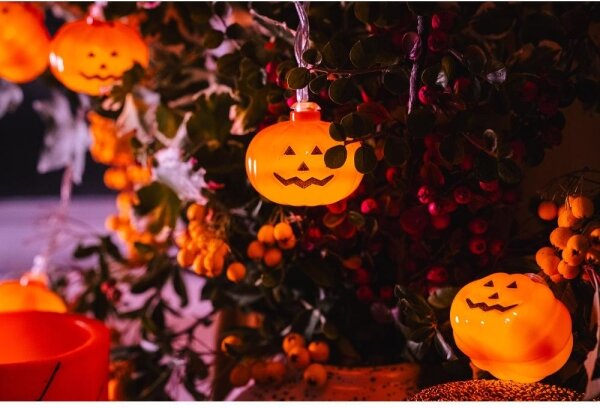 Retlux - LED Dekorační řetěz HALLOWEEN 20xLED/3xAA/teplá bílá 3,3m dýně