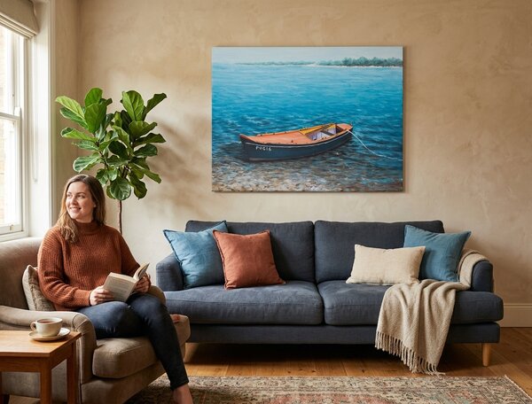 Malovaný obraz na stěnu LOĎ 1 díl - 120x90 cm - 120×90 cm / Premium 4 cm