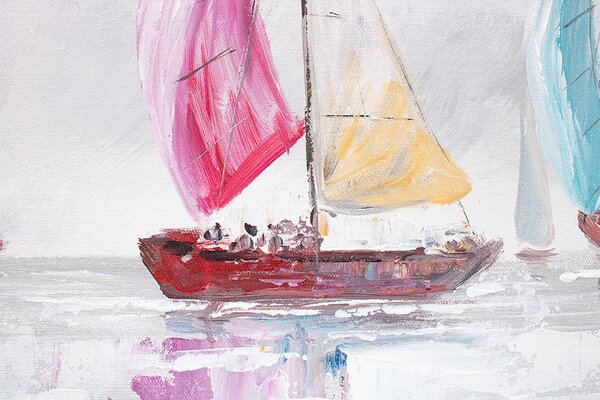 Malovaný obraz na stěnu LODE 1 díl - 120x40 cm - 120×40 cm / Klasický 2 cm