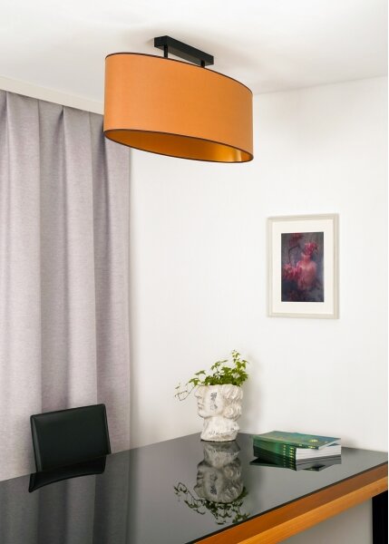 Duolla - Přisazený lustr OVAL VEGAN 2xE27/15W/230V hnědá