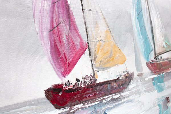 Malovaný obraz na stěnu LODE 1 díl - 120x40 cm - 120×40 cm / Klasický 2 cm