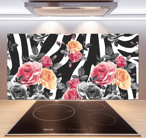 Panel do kuchyně Růže pozadí zebra pksh-172624973