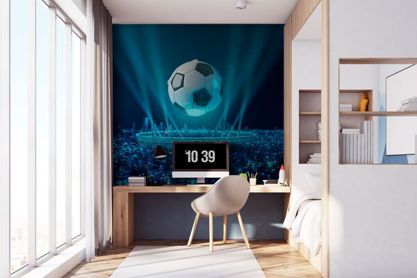 Fototapeta Fotbalový míč nad stadionem, Dětské fototapety, Populární fototapety, u72793 - Tapeko.co.cz