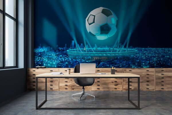 Fototapeta Fotbalový míč nad stadionem, Dětské fototapety, Populární fototapety, u72793 - Tapeko.co.cz