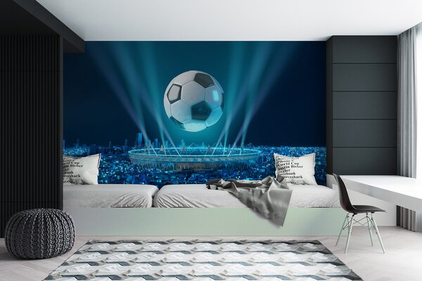 Fototapeta Fotbalový míč nad stadionem, Dětské fototapety, Populární fototapety, u72793 - Tapeko.co.cz