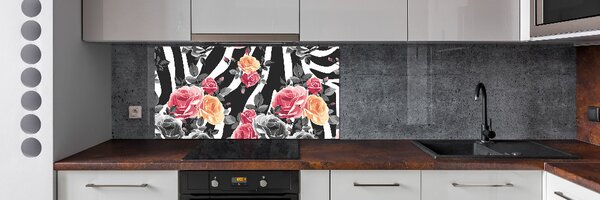 Panel do kuchyně Růže pozadí zebra pksh-172624973