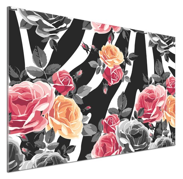 Panel do kuchyně Růže pozadí zebra pksh-172624973