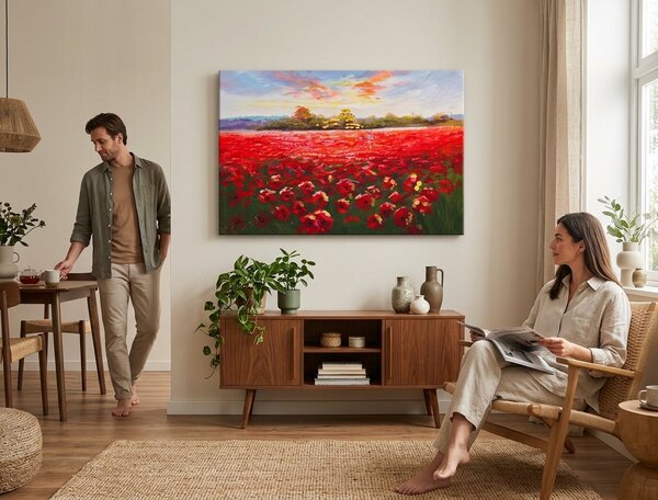 Malovaný obraz na stěnu LUKE 1-dílný - 90x60 cm - 90×60 cm / Klasický 2 cm