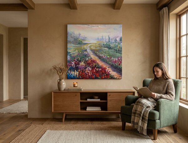 Malovaný obraz na stěnu LUKE 1-dílný 70x70 cm - 70×70 cm / Klasický 2 cm