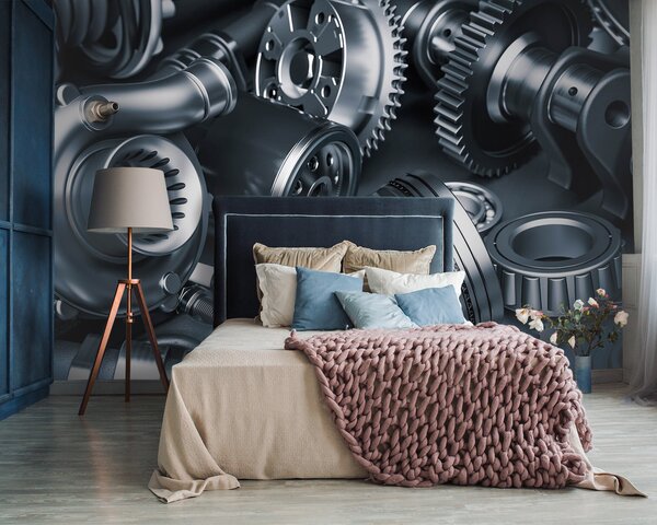 Fototapeta Skupina kovových dílů, Designové fototapety na zeď, Populární fototapety, u72813 - Tapeko.co.cz