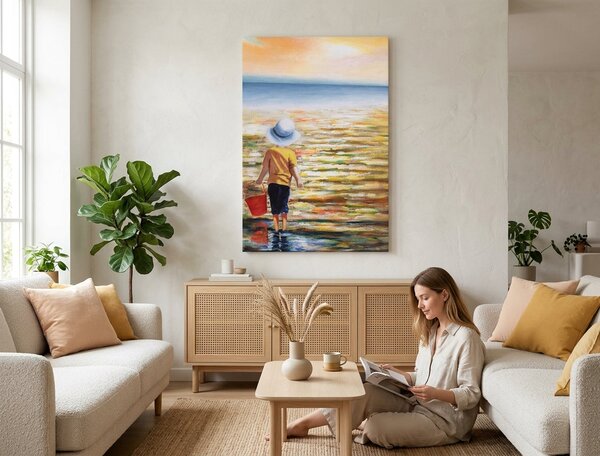 Malovaný obraz na stěnu MORE 1 díl 60x90 cm - 60×90 cm / Klasický 2 cm