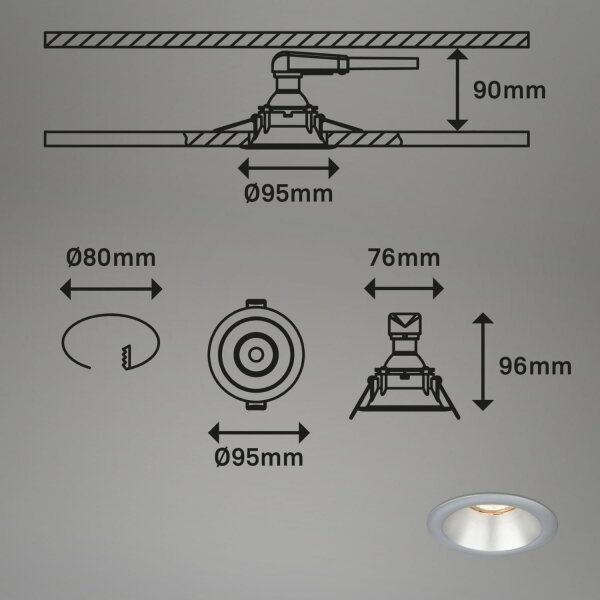 Briloner 7042-034-SADA 3x Koupelnové podhledové svítidlo 1xGU10/9W/230V stříbrná