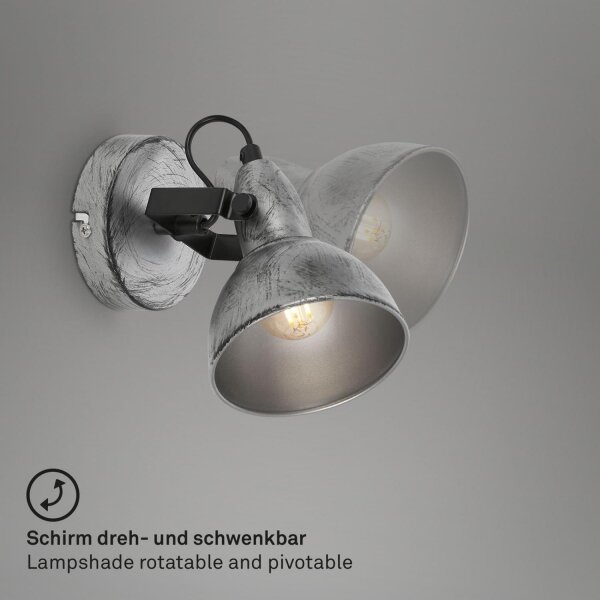 Briloner 2049-014 - Nástěnné bodové svítidlo RETRO 1xE14/40W/230V šedá