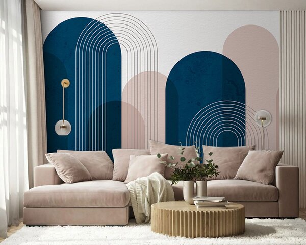 Fototapeta Modré a růžové umění, Designové fototapety na zeď, Populární fototapety, u73098 - Tapeko.co.cz