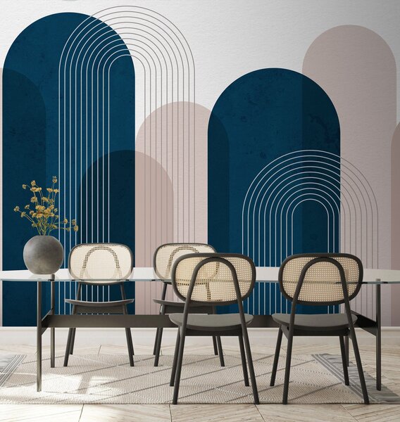 Fototapeta Modré a růžové umění, Designové fototapety na zeď, Populární fototapety, u73098 - Tapeko.co.cz