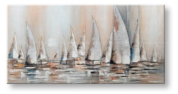 Malovaný obraz na stěnu PLACHETNICE 1 díl 140x70 cm - 140×70 cm / Klasický 2 cm