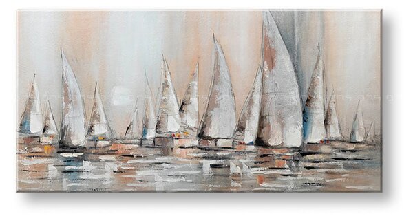 Malovaný obraz na stěnu PLACHETNICE 1 díl 140x70 cm - 140×70 cm / Klasický 2 cm