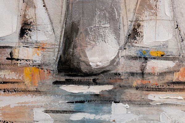 Malovaný obraz na stěnu PLACHETNICE 1 díl 140x70 cm - 140×70 cm / Klasický 2 cm