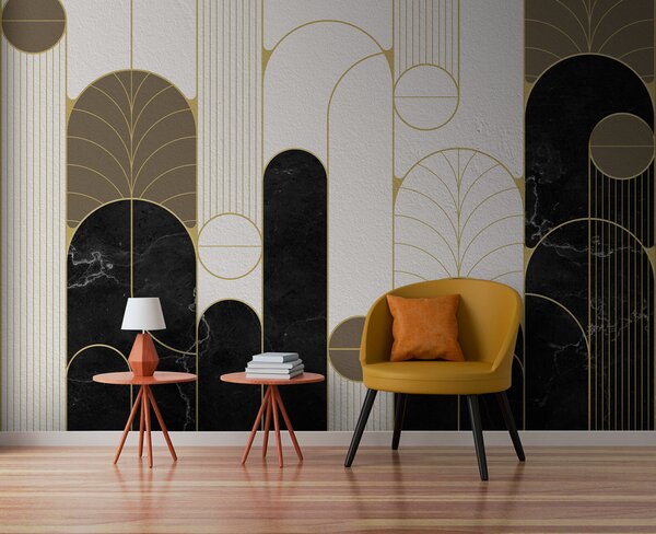 Fototapeta Černobílý design ve stylu art deco, Mramorové fototapety, Populární fototapety, u73101 - Tapeko.co.cz