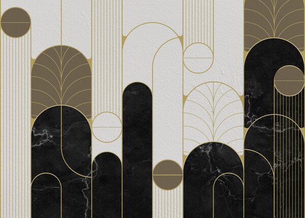Fototapeta Černobílý design ve stylu art deco, Mramorové fototapety, Populární fototapety, u73101 - Tapeko.co.cz