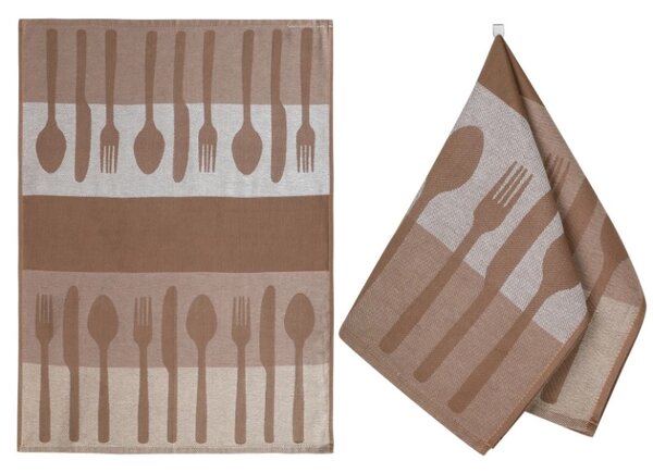 Bellatex Kuchyňská utěrka 1 ks 50x70 cm Příbor Béžová,Hnědá