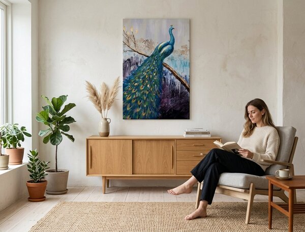 Malovaný obraz na stěnu ŘEKA 1 díl 60x90 cm - 60×90 cm / Klasický 2 cm
