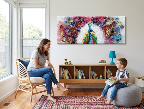 Malovaný obraz na stěnu ŘEKY 1 díl 100x40 cm - 100×40 cm / Klasický 2 cm