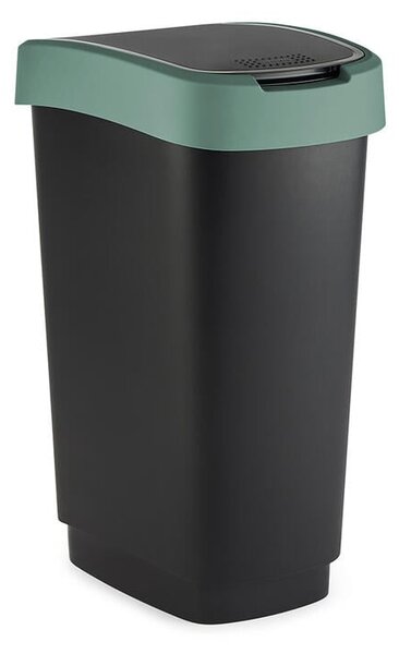 Odpadkový koš SWING TWIST černá a krémově zelená 50 l
