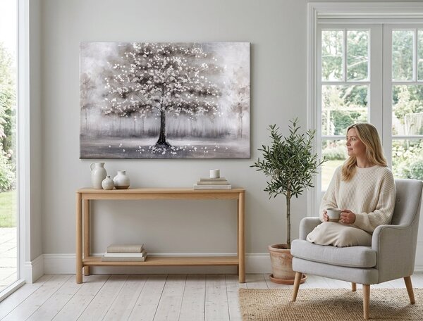 Malovaný obraz na stěnu STROM 1 díl 90x60 cm - 90×60 cm / Klasický 2 cm