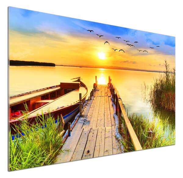Dekorační panel sklo Loď a molo pksh-180615214