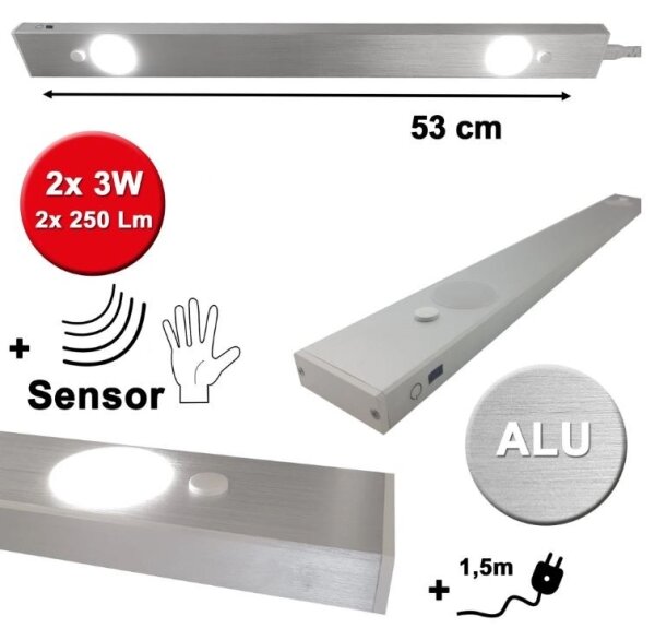 HiLite - LED Podlinkové svítidlo se senzorem BERN 2xLED/3W/230V 4000K