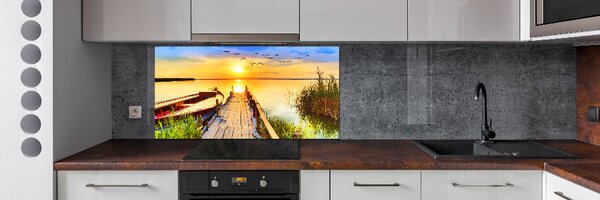 Dekorační panel sklo Loď a molo pksh-180615214