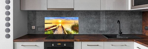 Dekorační panel sklo Loď a molo pksh-180615214