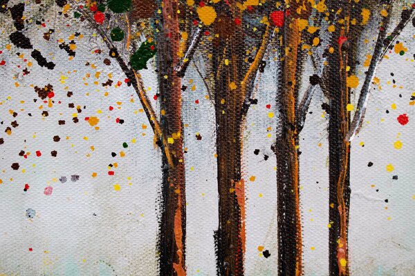 Malovaný obraz na stěnu STROMY 1 díl 100x50 cm - 100×50 cm / Klasický 2 cm
