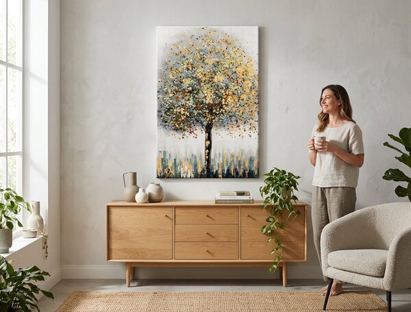 Malovaný obraz na stěnu STROM 1 díl - 60x90 cm - Klasický 2 cm