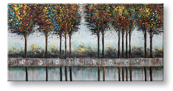 Malovaný obraz na stěnu STROMY 1 díl 100x50 cm - 100×50 cm / Klasický 2 cm