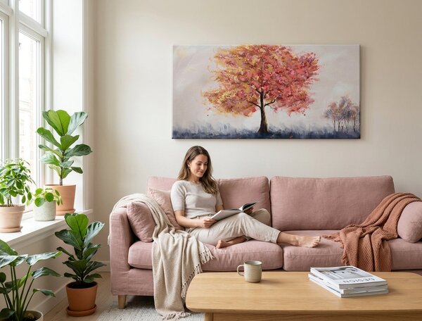 Malovaný obraz na stěnu STROMY 1 díl 100x50 cm - 100×50 cm / Klasický 2 cm