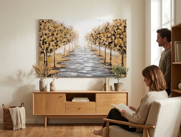 Malovaný obraz na stěnu STROMY 1 díl 90x60 cm - 90×60 cm / Klasický 2 cm