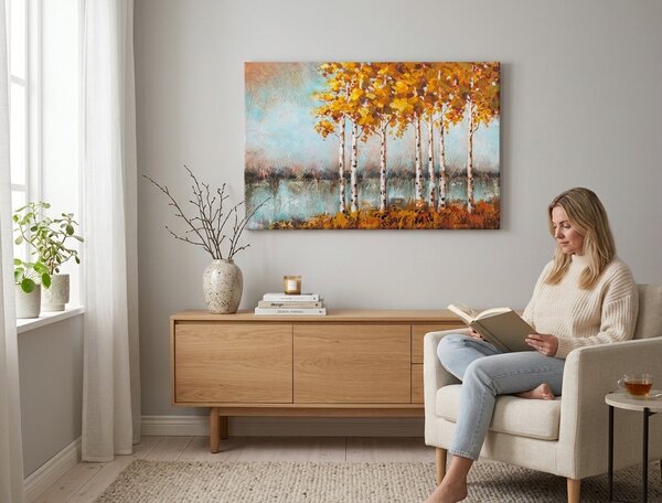 Malovaný obraz na stěnu STROMY 1 díl - 90x60 cm - 90×60 cm / Klasický 2 cm