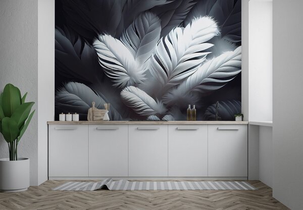 Fototapeta Skupina bílých per, Designové fototapety na zeď, Populární fototapety, u73689 - Tapeko.co.cz