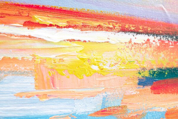 Malovaný obraz na stěnu ZÁPAD SLUNCE 1-dílný - 120x40 cm - 120×40 cm / Klasický 2 cm